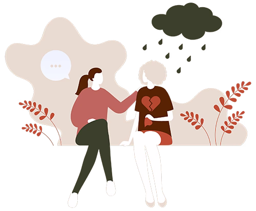 Eine Frau tröstet eine weinende andere Frau. Link zu Trauerbegleitung.